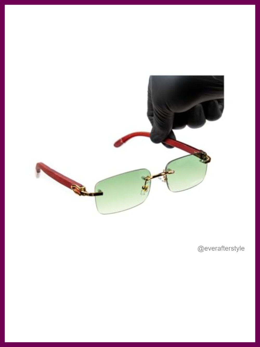 Rimless Square Metal Sunglasses UV400 Tinted Frameless Shades